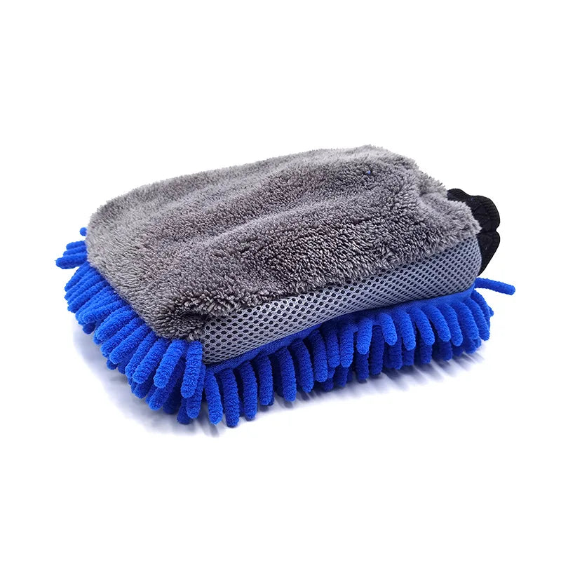 Large Microfiber Car Wash Mitt Waterproof Chenille Gloves Thick Car Cleaning Mitt Wax Detailing Auto Care Double-faced Glove