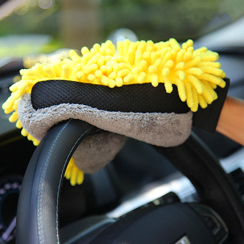 Large Microfiber Car Wash Mitt Waterproof Chenille Gloves Thick Car Cleaning Mitt Wax Detailing Auto Care Double-faced Glove