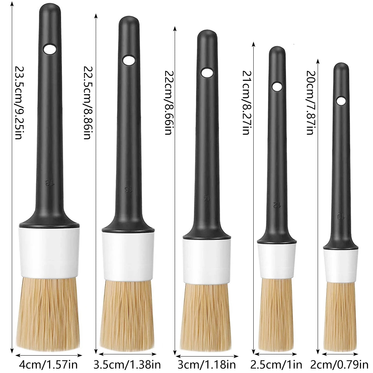 Car Detailing Brushes 5PCS Different Sized Car Detailing Brush Set Not Scratching Car Detailing Kit Premium Dense Car Detail