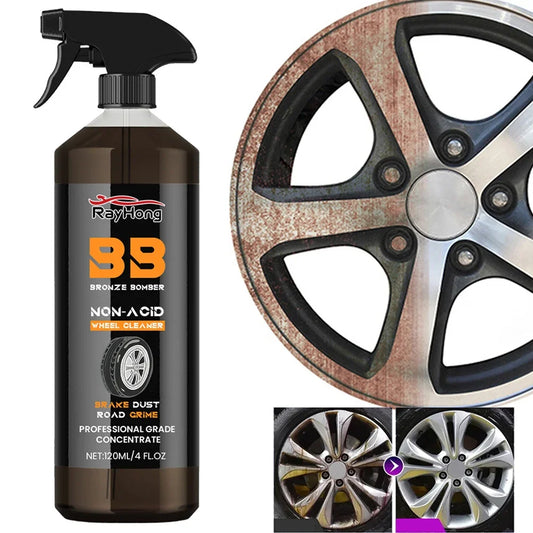 Powerful Wheel Cleaner 120ml Powerful Rim Brake Buster Spray Car Detailing Brake Dust Remover for Cleaning Wheels and Tires