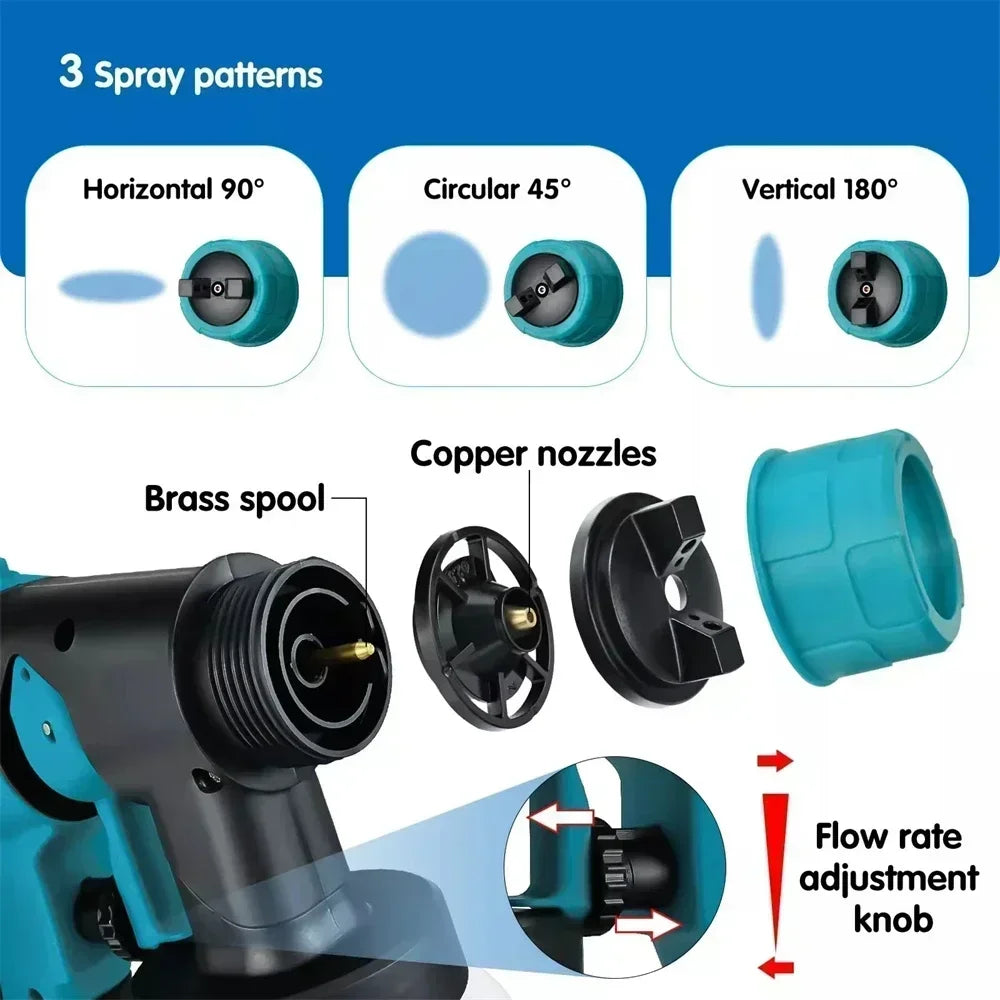 1000ML Cordless Paint Sprayer Spraying Tools For Makita 21V Battery Battery For Home Interior
